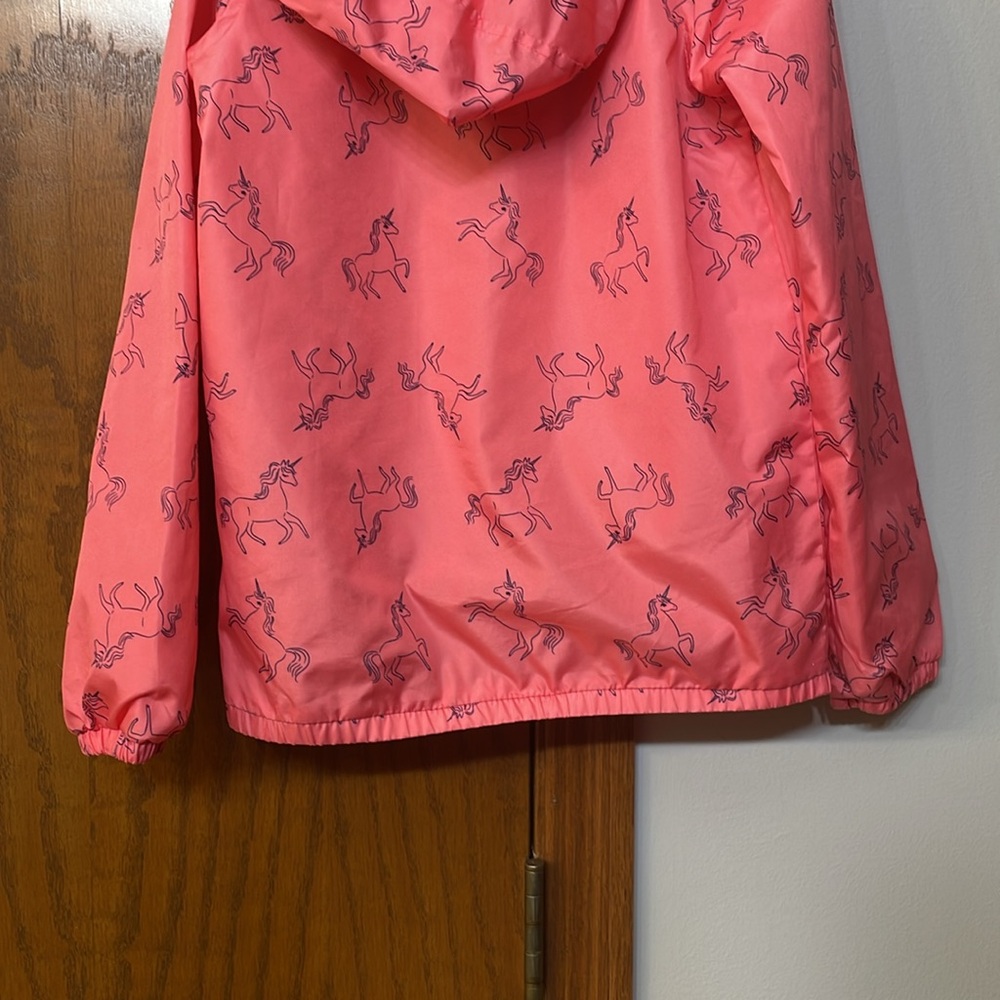 CARTERS UEC Girls Size 8 Unicorn Windbreaker Rain Jacket Pink Water Resistant - Picture 10 of 11